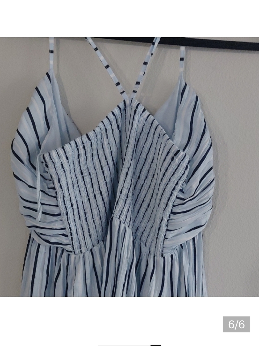GAP White and Navy Vertical-Strip Maxi Dress - Picture 6 of 6